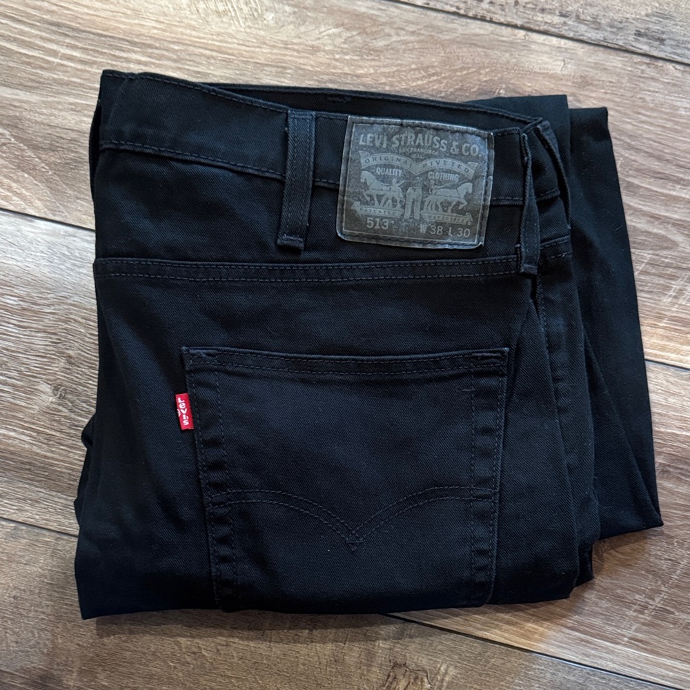 Levi's Men's Slim Straight Black Jeans 38x30